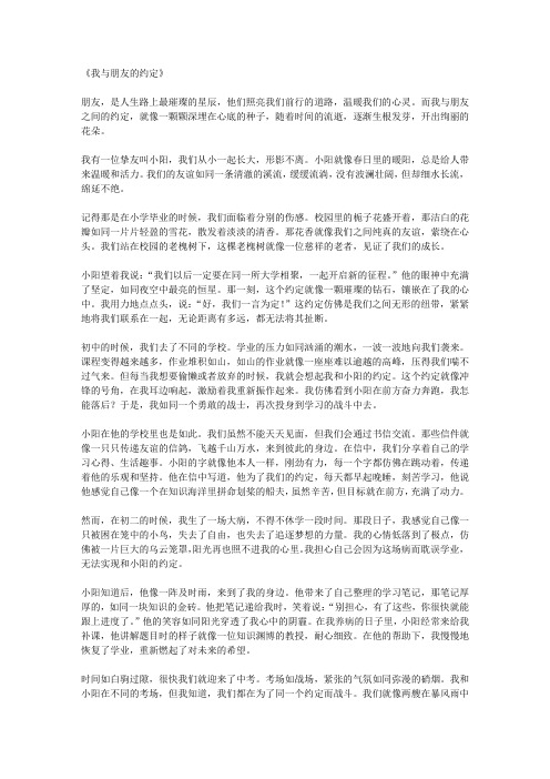 我与朋友的约定