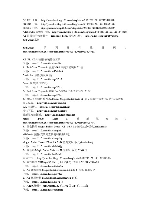 强大的AE插件和安装包115下载地址