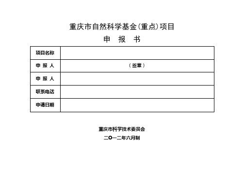 重庆市自然科学基金(重点)项目