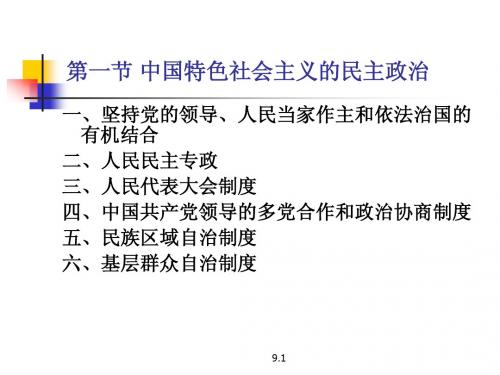 毛泽东思想与中国特色社会主义理论体系概论9.1中国特色社会主义的民主政治