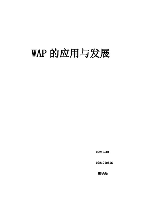 WAP的应用与发展