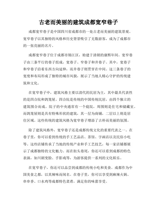 古老而美丽的建筑成都宽窄巷子