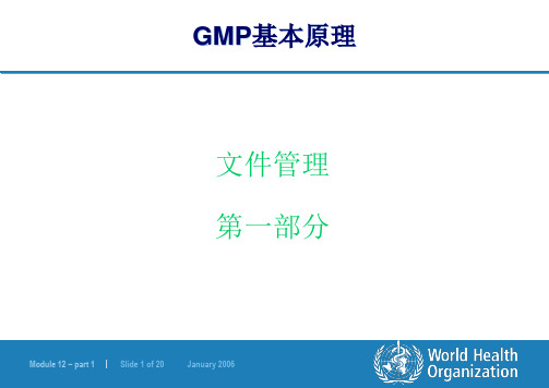 GMP文件管理(中国培训ppt)