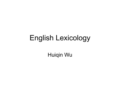 English Lexicology 1-1