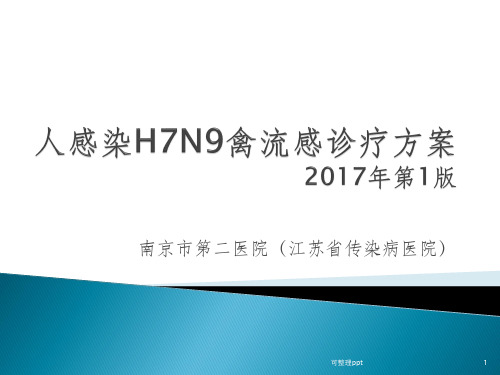 人感染h7n9禽流感诊疗方案2017年第1版培训讲义