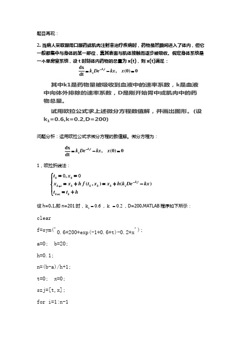 欧拉算法与改进的欧拉算法实例