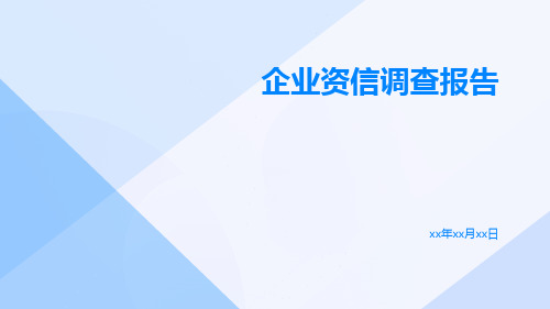 企业资信调查报告