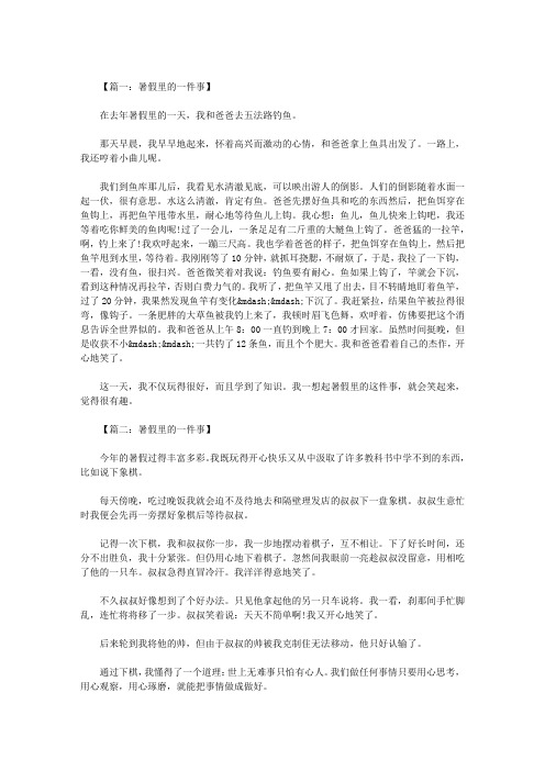 暑假里的一件事作文 八篇