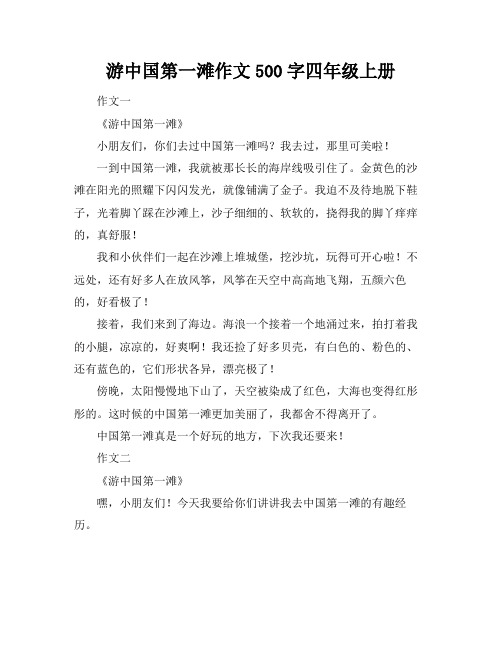 游中国第一滩作文500字四年级上册