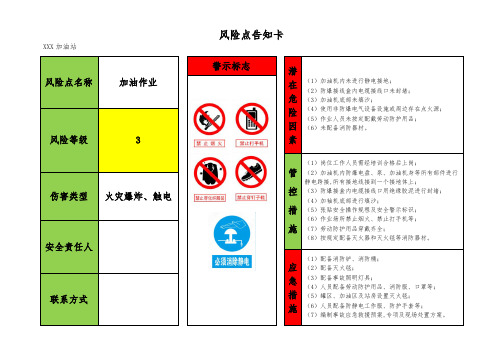 分级管控案例_加油站风险点告知卡