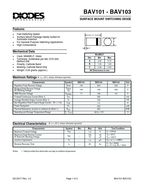 BAV101中文资料