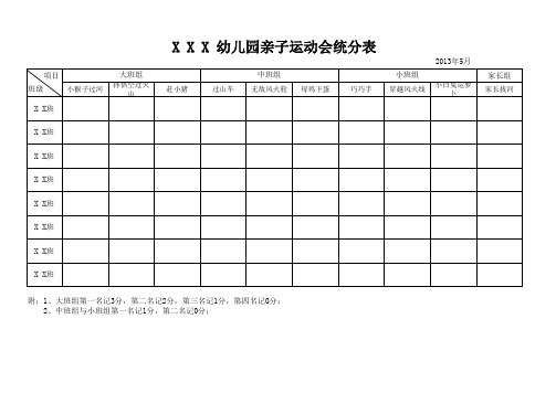 亲子运动会统分表