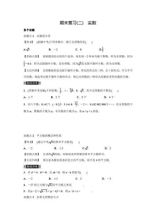 北师大版八年级数学上名校课堂期末复习题(二)(含答案)