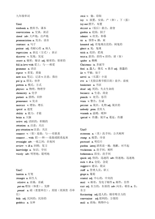 2014年秋新目标九年级单词表[1]