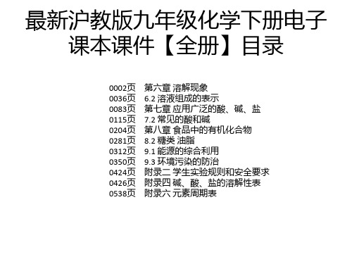 最新沪教版九年级化学下册电子课本课件【全册】