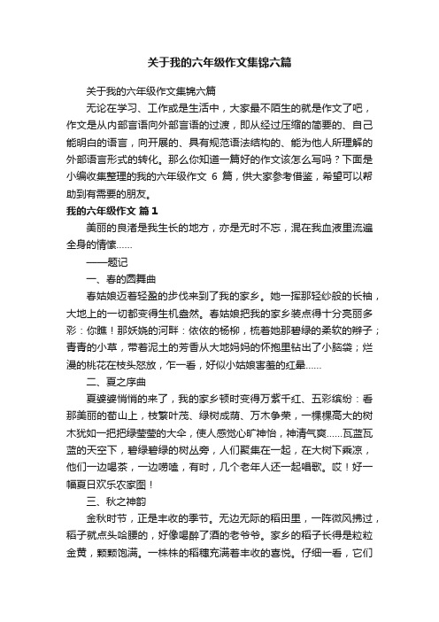 关于我的六年级作文集锦六篇