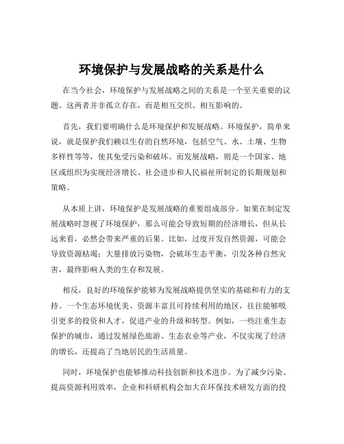 环境保护与发展战略的关系是什么