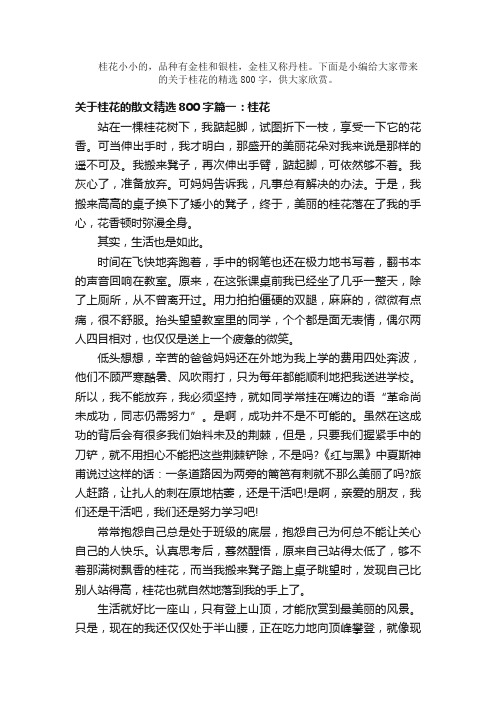 散文：关于桂花的散文精选800字