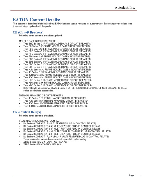 EATON 熔断器系列型号更新文档说明书