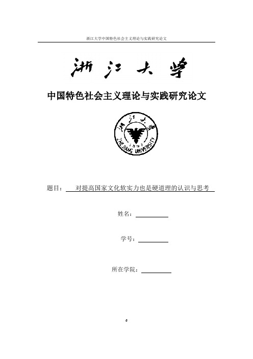 浙江大学-中国特色社会主义理论与实践研究论文