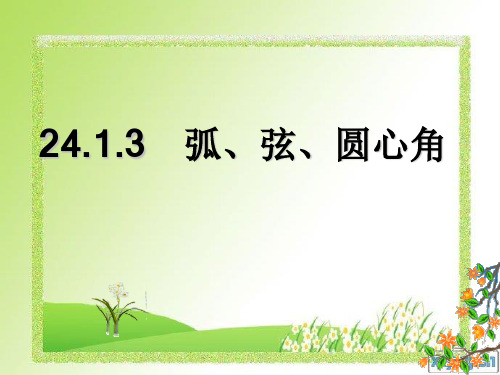 24.1.3圆心角、弧、弦三者的关系