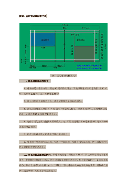 羽毛球场地尺寸
