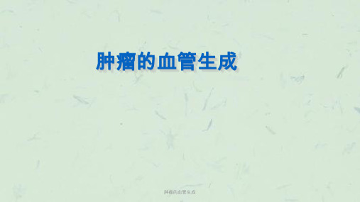 肿瘤的血管生成课件