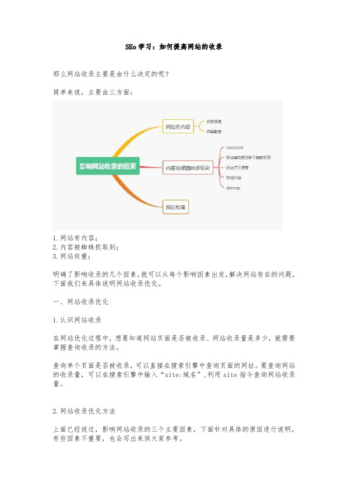 SEO学习：如何提高网站的收录