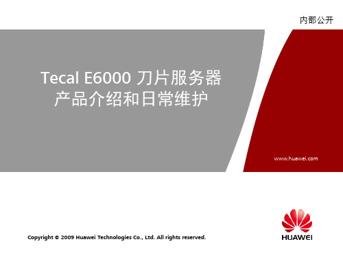 Tecal E6000 刀片服务器产品介绍和日常维护