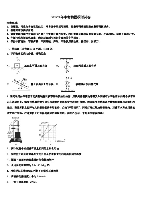 北京师范大学附属中学2023届中考物理猜题卷含解析