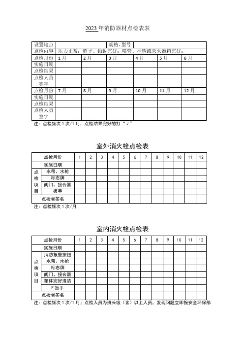 消防器材器材点检表