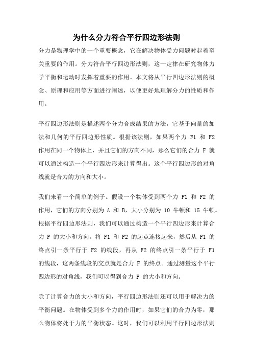 为什么分力符合平行四边形法则