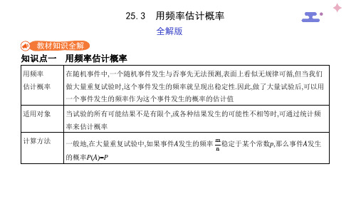 人教版数学九年级上册课件31-第二十五章25.3用频率估计概率