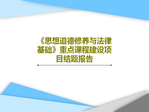 《思想道德修养与法律基础》重点课程建设项目结题报告共35页