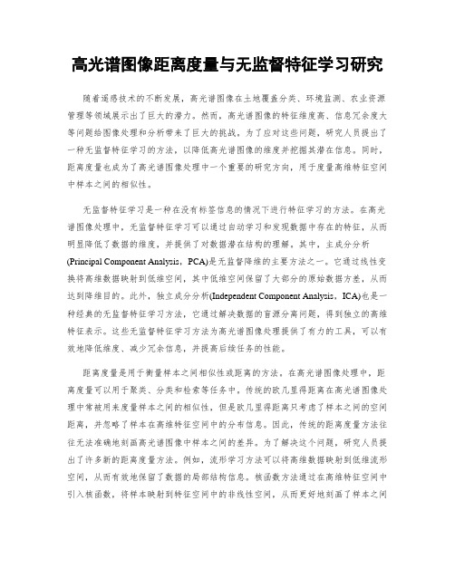 高光谱图像距离度量与无监督特征学习研究