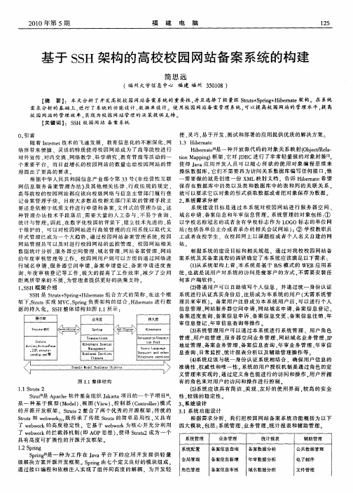 基于SSH架构的高校校园网站备案系统的构建