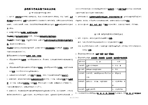 苏科版七年级生物下知识点归纳