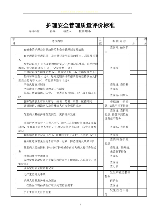 护理质量考核标准(全)