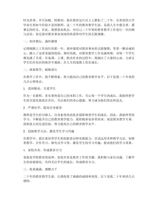 教师二十年任教感言