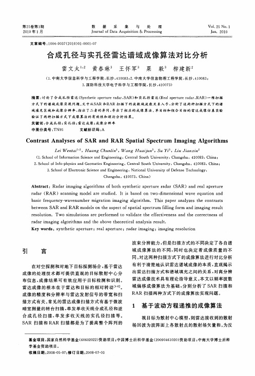 合成孔径与实孔径雷达谱域成像算法对比分析