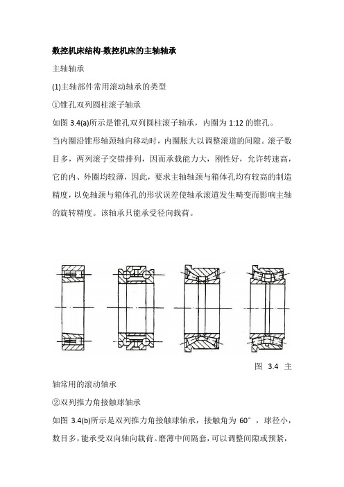 数控机床结构-数控机床的主轴轴承