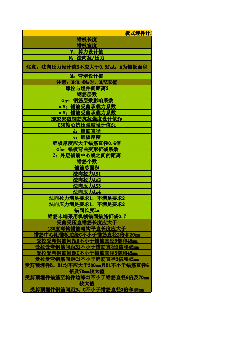 幕墙结构计算表格(excel)