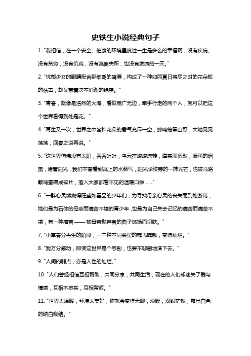 史铁生小说经典句子