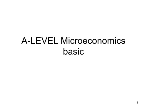 alevel economics 基础 讲义 ppt课件