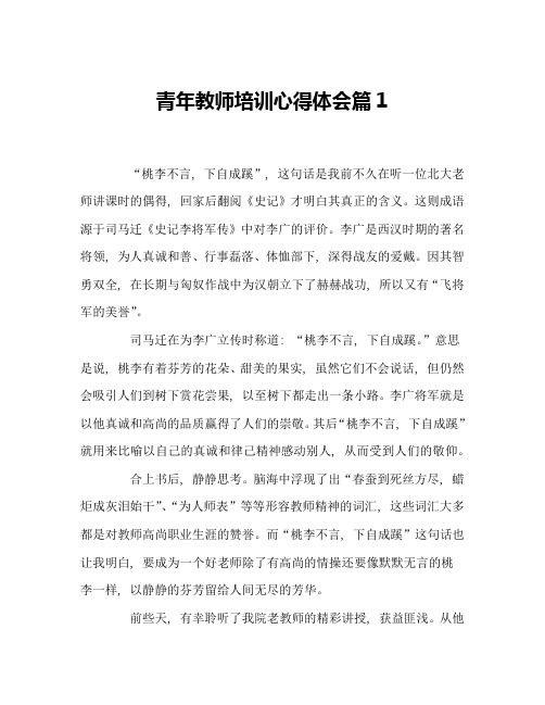 青年教师培训心得体会6篇