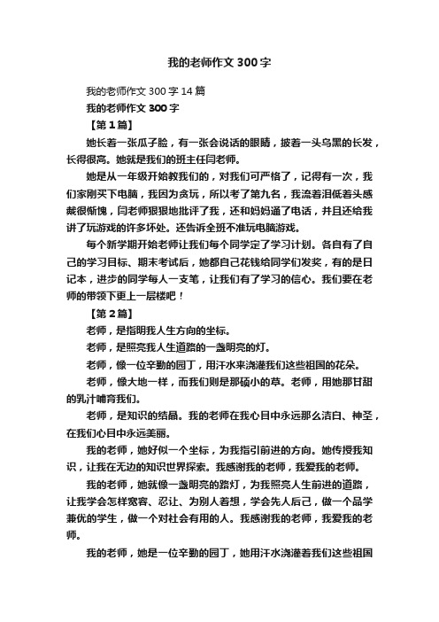 我的老师作文300字