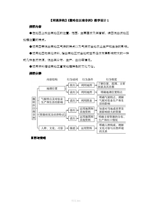 【人教版】地理7年级下册8.3《撒哈拉以南非洲》教学设计1