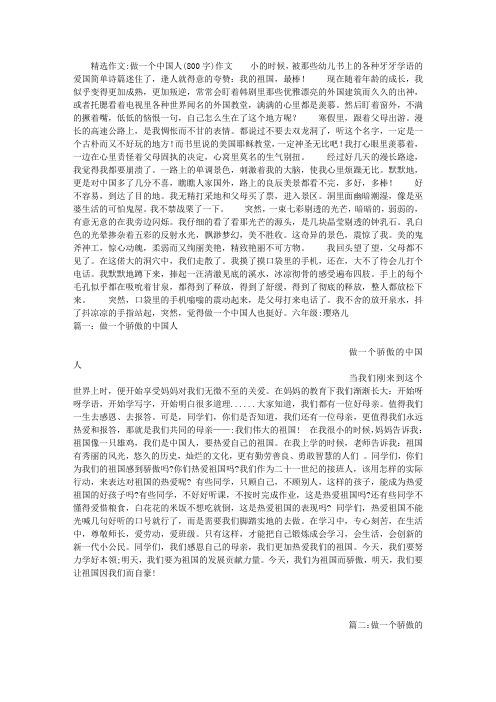 做一个中国人(800字)作文