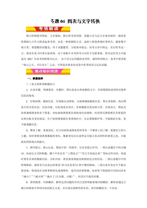 专题06+图表与文字转换(教学案)-2019年高考语文二轮复习精品资料-含解析