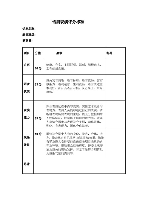 话剧评分标准